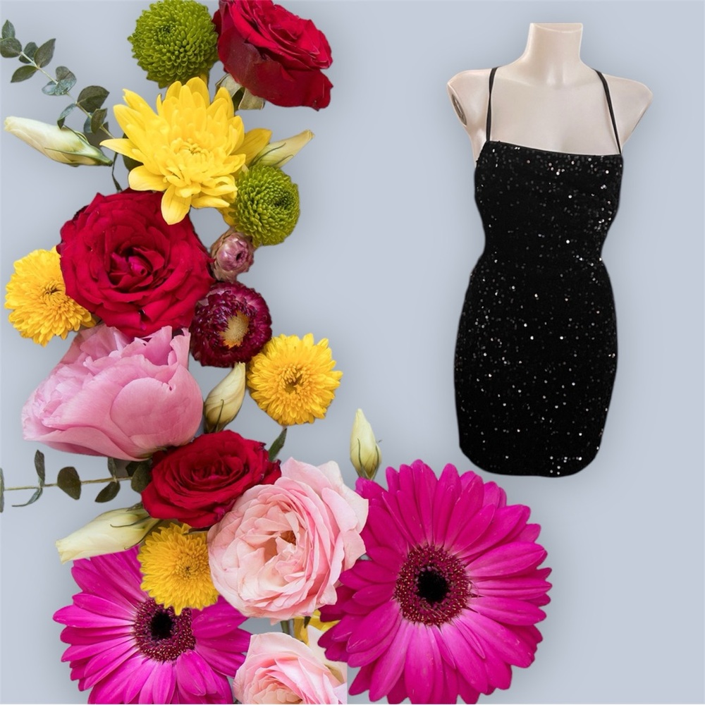 Elegant Black Sequin Dress small No brand - Picture 5 of 9